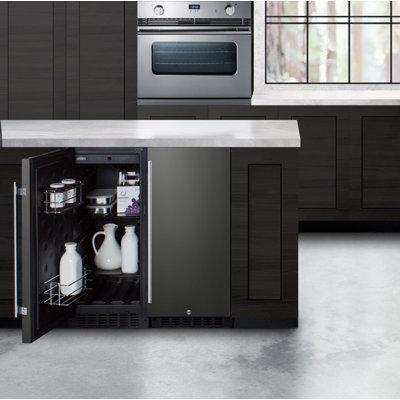 Summit Appliance Basalt 3 cu. ft. Convertible Mini Fridge Stainless Steel in Gray, Size 34.0 H x 15.0 W x 22.75 D in | Wayfair FF1532BKS