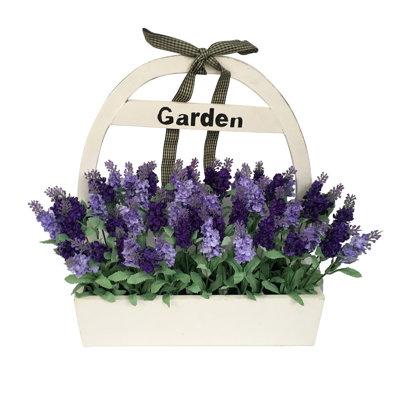 August Grove® Lavender Floral Arrangement in White Pot w/ Handle in Indigo | 16.14 H x 11 W x 6 D in | Wayfair AGTG5378 43614981
