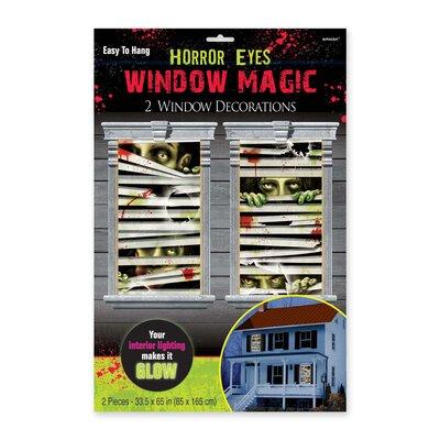 Amscan Halloween Horror Eyes Window Magic Decoration Plastic, Size 65.0 H x 33.5 W x 0.1 D in | Wayfair 672193