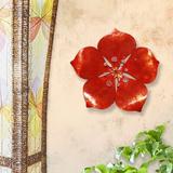 Bay Isle Home™ Coastal Metal Flower Wall Decor Metal in Red | 11 H x 11 W in | Wayfair EBDG3532 43875217
