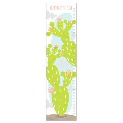 Harriet Bee Toth Pastel Cactus Personalized Growth Chart Canvas in Green | 39 H x 10 W in | Wayfair 88BB0E29B6614530B6505847DC43A3BD