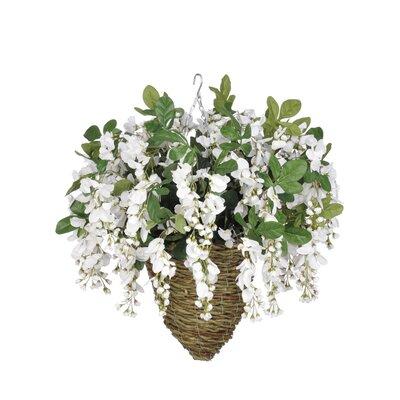 Charlton Home® Faux Wisteria Floral Arrangement in Beehive Planter, Metal | 27 H x 22 W x 22 D in | Wayfair F1172A9AB4FC40DEA472D6B554B9D678