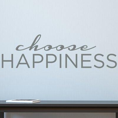 Wallums Wall Decor Choose Happiness Wall Decal Vinyl, Glass in Gray | 9 H x 36 W in | Wayfair quotes-choose-happiness-MN-36x11_gray