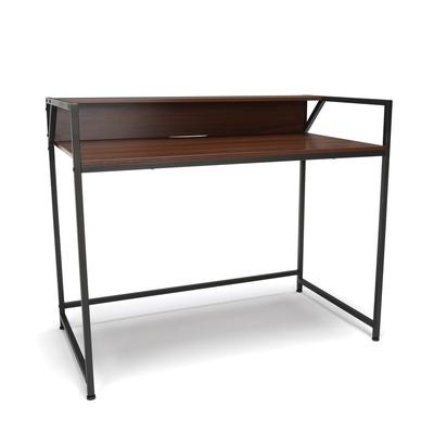 Essentials by OFM ESS-1003 Computer Desk with Shelf in Gray with Walnut - OFM ESS-1003-GRY-WNT