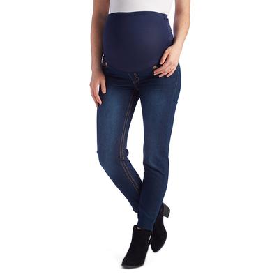 Times 2 Women's Denim Pants and Jeans - Dark Wash Over-Belly Maternity Skinny Jeans - Plus Too