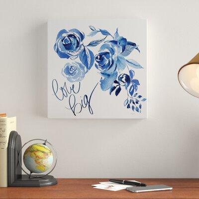 Charlton Home® 'Delft Delight IV' Watercolor Painting Print on Wrapped Canvas in Blue/Indigo | 18 H x 18 W x 2 D in | Wayfair