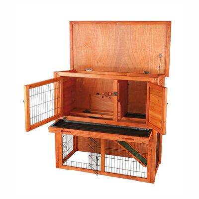 Archie & Oscar™ Freya Weather Resistant Hutch w/ Ramp Solid Wood (common for Rabbit Hutches) in Brown | 38 H x 45.5 W x 24.75 D in | Wayfair