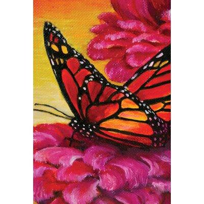 Toland Home Garden Painted Monarch On Pink 28 x 40 inch House Flag, Polyester in Black/Red | 40 H x 28 W in | Wayfair 109812