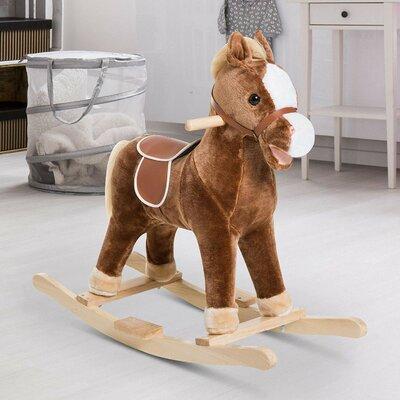 Qaba Plush Toy Rocking Horse in Brown | 24.5 H x 10.5 W in | Wayfair 330-082