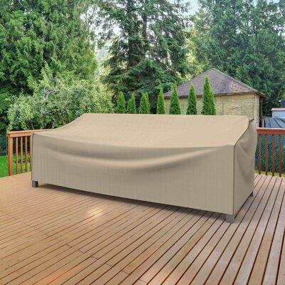 Arlmont & Co. Tanner Outdoor Patio Sofa Cover, Polyester in White/Black | 35 H x 88 W x 36 D in | Wayfair 5355E8AF04CB4404B9517D4AD97747E8