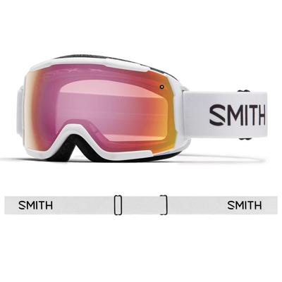 Smith Grom Youth Snow Goggles - Men's White Red Sensor Mirror Lens GR6RZWT19