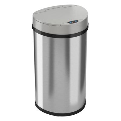 iTouchless Trash Cans Stainless - Semi-Round 13-Gal. Sensor Touchless Trash Can