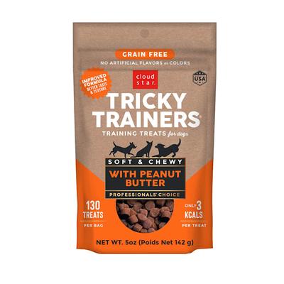Cloud Star Chewy Tricky Trainers Grain Free Peanut Butter Dog Treats, 5 oz