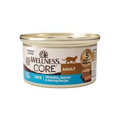CORE Natural Grain Free Whitefish Salmon & Herring Pate Wet Canned Cat Food, 3 oz., Case of 24, 24 X 3 OZ