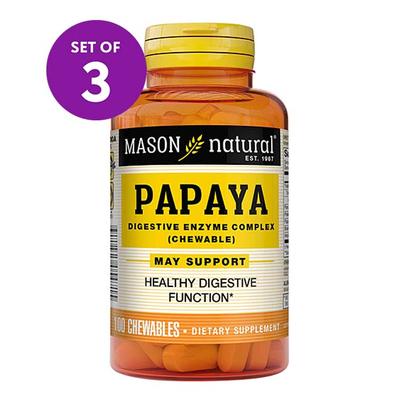 Mason Natural - 100-Ct. Papaya Digestive Enzyme Chewable Tablets Set of 3