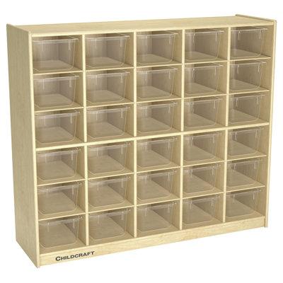 Childcraft Mobile 30 Compartment Cubby w/ Trays Wood in Brown | 42 H x 47.75 W x 13 D in | Wayfair 296570