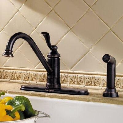 Pfister Portland Single Handle Kitchen Faucet w/ Side Spray, Ceramic in Brown | 3.29 W x 19.89 D in | Wayfair LG34-4PY0
