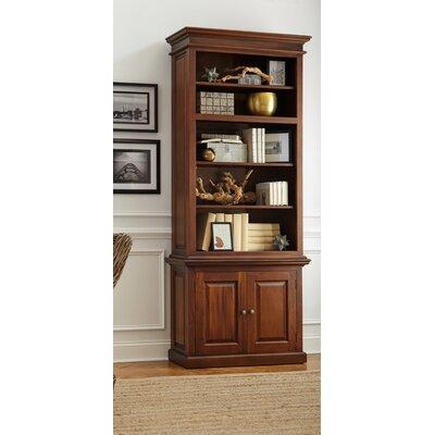 Charlton Home® Lillydale Mahogany Standard Bookcase Wood in Brown/Red, Size 86.61 H x 35.5 W x 15.75 D in | Wayfair