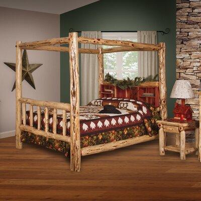 Loon Peak® Tulane Red Cedar Log Canopy Bed Wood in Brown, Size 80.0 H x 44.0 W x 84.0 D in | Wayfair E344DE8E1A194BD1AB196C7E3732D407