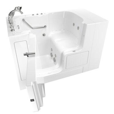 American Standard 52  x 32  Walk-in Combination Fiberglass Bathtub w  Faucet Heater Integrated Seat Fiberglass in White | 40 H x 52 W in | Wayfair
