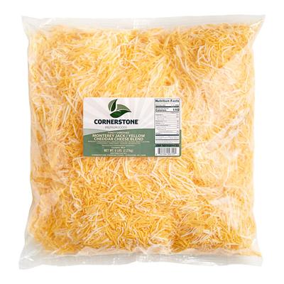 5 lb. Bag Fancy Shred Cheddar and Monterey Jack Cheese Blend - 4/Case
