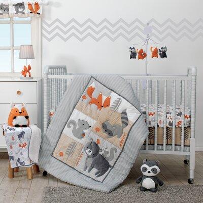 Bedtime Originals Acorn Woodland Fox Raccoon Squirrel & Bear Baby Nursery 3 Piece Crib Bedding Set Cotton Blend in Blue/Brown/Gray | 28 W in | Wayfair