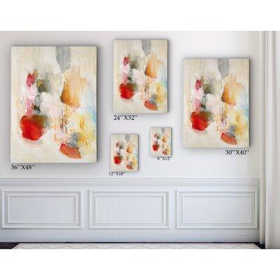Langley Street® Premium Gallery 'Boundless I' Framed Painting Print on Wrapped Canvas in Red/White/Yellow | 12 H x 8 W x 1 D in | Wayfair
