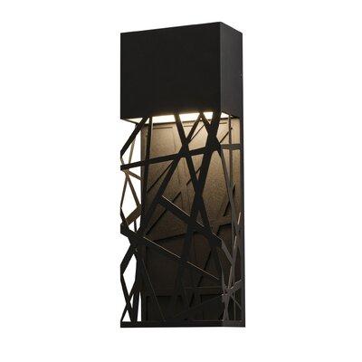 Orren Ellis Mauriello 16" H Integrated LED Frosted Glass Outdoor Flush Mount Glass/Metal in Black | 16 H x 6 W x 3 D in | Wayfair