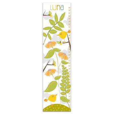 Zoomie Kids Herold Woodland Birds Personalized Growth Chart Canvas in Green/Yellow | 39 H x 10 W in | Wayfair 01308D4F89924F159EB1D898838471B3