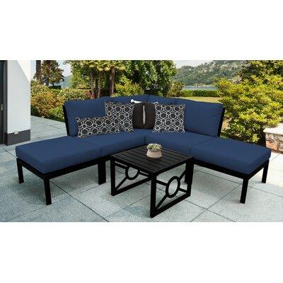 Madison 4 Piece Sectional Seating Group w/ Cushions Metal in Blue kathy ireland Homes & Gardens by TK Classics | 33 H x 89.6 W x 33.6 D in | Outdoor Furniture | Wayfair