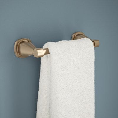 Delta Stryke 8 in. Wall Mount Hand Towel Bar Bath Hardware Accessory Metal in Gray | 2.13 H x 3.39 D in | Wayfair 77608-SS