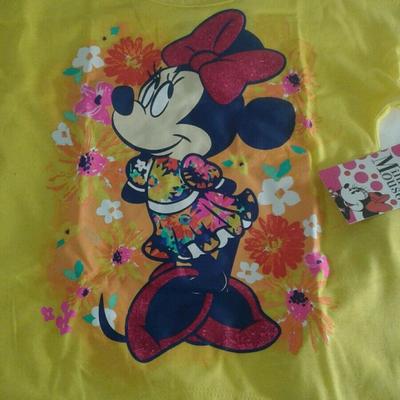 Disney Matching Sets | Disney Minnie Mouse 2 Piece Challis Jogger Set | Color: Pink/Yellow | Size: Xsg