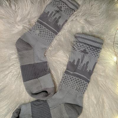 Nike Other | All Grey Seattle Skyline Socks | Color: Gray/Silver | Size: Woman's 6-10