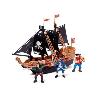 Dash Toyz Toy Cars and Trucks - Brown & Black Light-Up Pirate Ship Toy Set