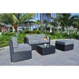 Ivy Bronx ShipstStour Outdoor All-Weather 5 Piece Sectional Seating Group w/ Cushions Synthetic Wicker/All - Weather Wicker/Wicker/Rattan | Wayfair