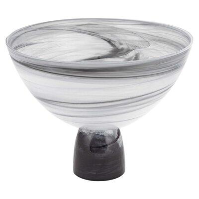 Wrought Studio™ Ellanti Milky Way Footed Alabaster Centerpiece 36 fl oz. Fruit Bowl Glass in Gray | 7 H x 10 W x 10 D in | Wayfair