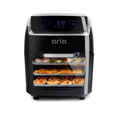 Aria Air Fryers 9.4 Qt. Oven w/ Rotating Rotisserie Stainless Steel in Gray | 17.7 H x 15.2 W x 16.85 D in | Wayfair AAO-890
