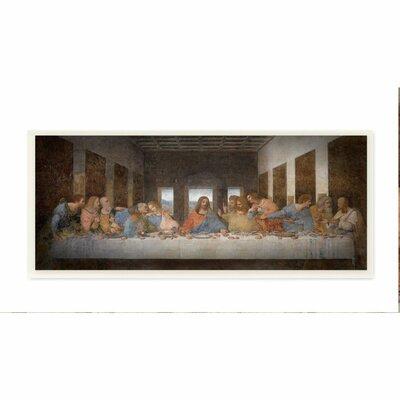 Winston Porter 'Da Vinci the Last Supper Religious Classical' by Leonardo Da Vinci Painting Print Wood in Brown | 7 H x 17 W x 0.5 D in | Wayfair