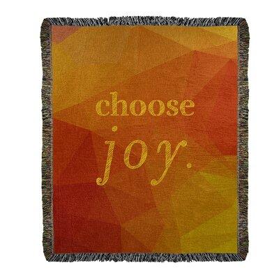 East Urban Home Faux Gemstone Choose Joy Quote Cotton Woven Blanket Cotton in Red/Gray/Brown | 37 W in | Wayfair 6DE06D02A0984B26A2872AB1C089315C