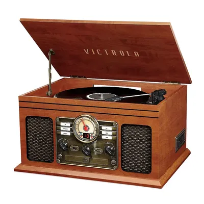 Victrola Classic 7-in-1 Bluetooth Turntable, Brown