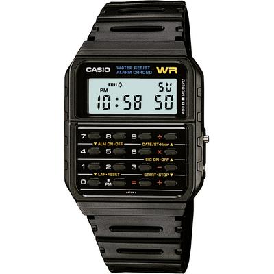 Casio Unisex Digital Calculator Black Resin Strap Watch 35mm - Black