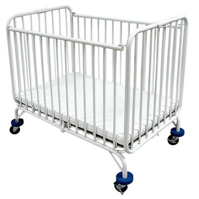 L.A. Baby Holiday Crib 30  x 53  Metal Folding Crib with 3  Extra Wide Casters