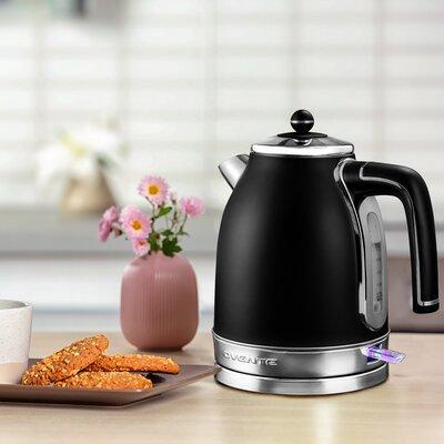OVENTE 1.7 qt. Stainless Steel Electric Tea Kettle Stainless Steel in Gray | 10.1 H x 7 W x 10 D in | Wayfair KS777B