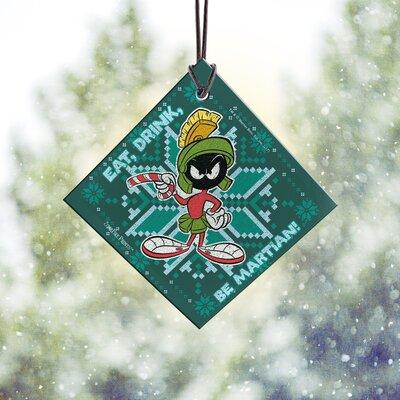 Trend Setters Looney Tunes Marvin The Martian Pattern Starfire Prints Hanging Glass Glass | 3.5 H x 3.5 W x 0.25 D in | Wayfair SPSQU773