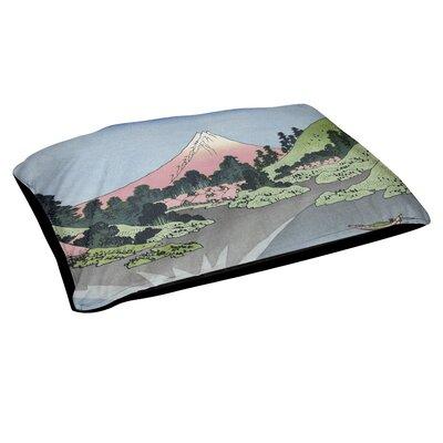 Tucker Murphy Pet™ Cassady Katsushika Hokusai Mt. Fuji Reflected in Lake Kawaguchi Outdoor Cat Designer Pillow Fleece, Polyester in Green | Wayfair
