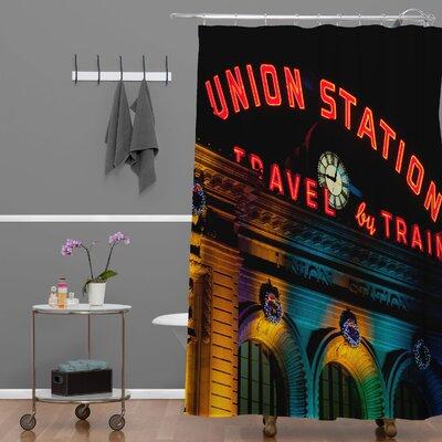 East Urban Home Union Station Single Shower Curtain Polyester in Black | 72 H x 71 W in | Wayfair 12641-shocur