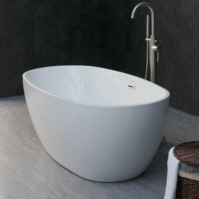 WoodBridge 59  x 32  Freestanding Soaking Bathtub Acrylic in White | 22.88 H x 59 W in | Wayfair BTA-1518