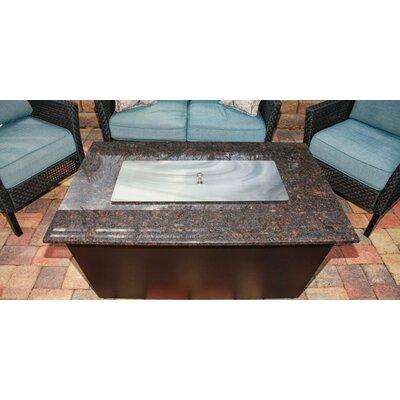 Ebern Designs 21" H x 32" W Aluminum Propane Outdoor Fire Pit Table Aluminum in Brown | 21 H x 32 W x 50 D in | Wayfair
