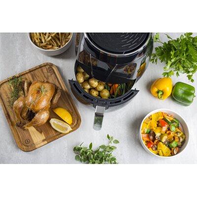 Aria Air Fryers Aria 4.7 Qt. Air Fryer Toxin-Free & Cooking w/ Recipe Book Stainless Steel in Gray | 14.25 H x 12.75 W x 12.75 D in | Wayfair