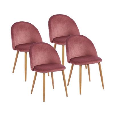 George Oliver Kerstetter Velvet Dining Chair Upholstered/Velvet in Pink | 32.7 H x 21 W x 23 D in | Wayfair 362254F8B86B4D588CC3082632A277C8